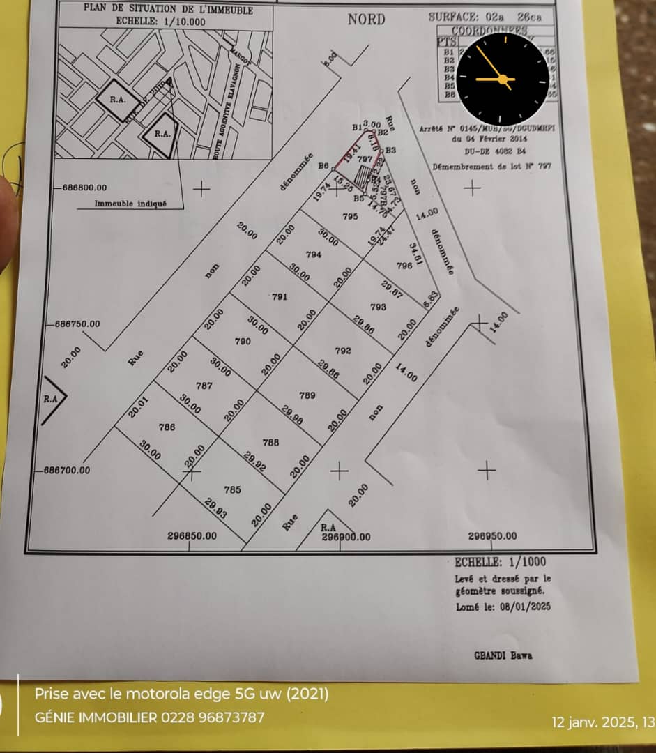 Terrain de 226 m² en vente à Vakpossito – 16 millions FCFA