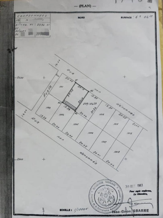 Terrain 1 lot en vente à Djidjolé – 75 millions FCFA