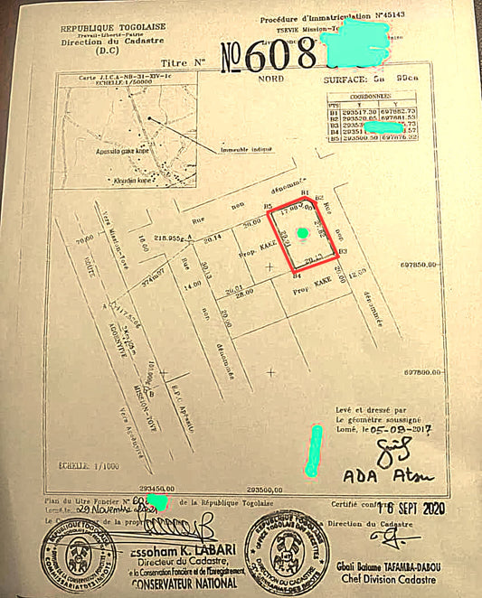 Terrain de 599 m² en vente à Apessito quartier la paix – 16 millions FCFA