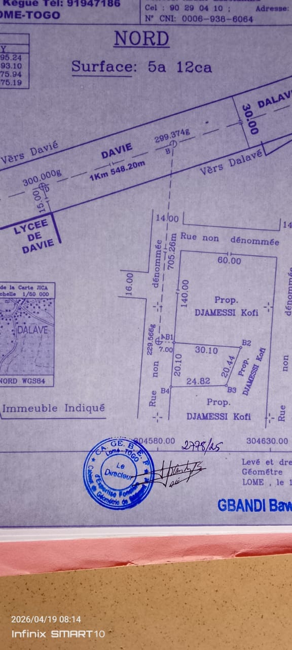 Maison 3 chambres en vente à Adétikopé Dalavé – 16 millions FCFA