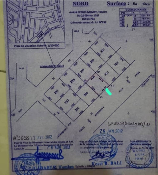 Terrain à vendre à Avédji – 95 Millions FCFA