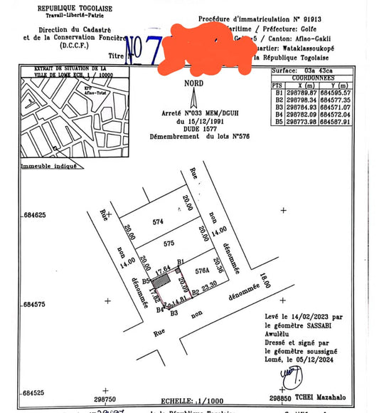 Maison 1 chambre en vente en angle de rue à Totsi – 40 millions FCFA