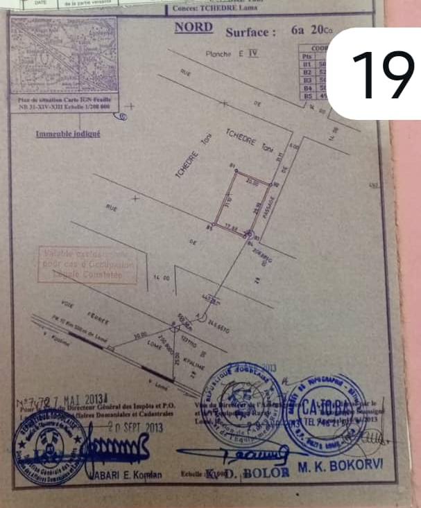Terrain en vente à Adidogomé Amadahomé – 45 millions FCFA