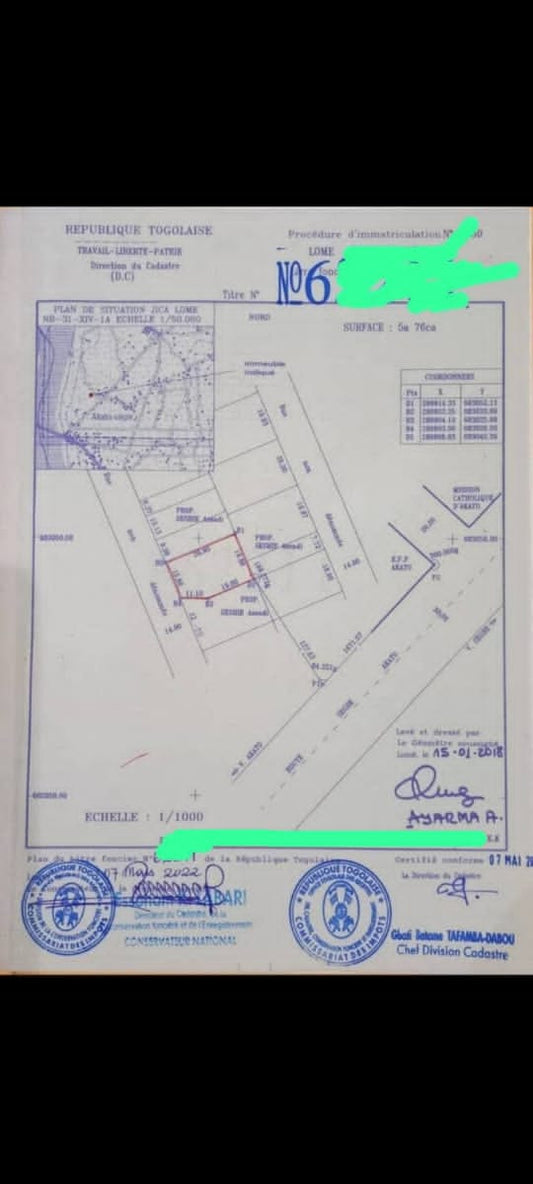 Terrain nu en vente à Akato Viepe – 17 millions FCFA