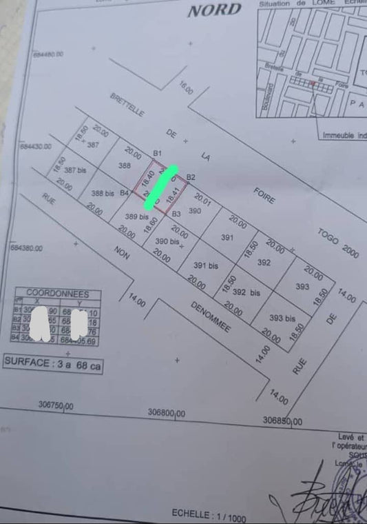 Terrain en vente en bordure du goudron à Kégué Amangotigome – 60 millions FCFA