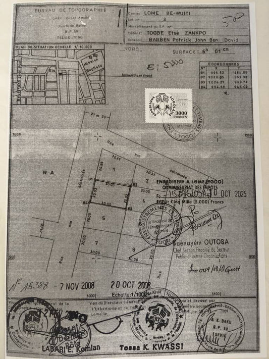 Terrain de 600 m² avec villa en vente à Tokoin Novissi – 85 millions FCFA