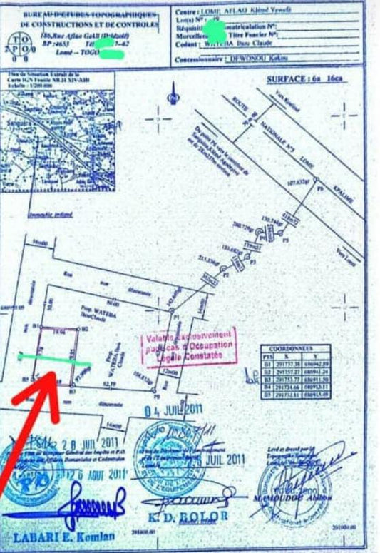 Terrain de 300 m² en vente à Zanguera – 10 millions FCFA