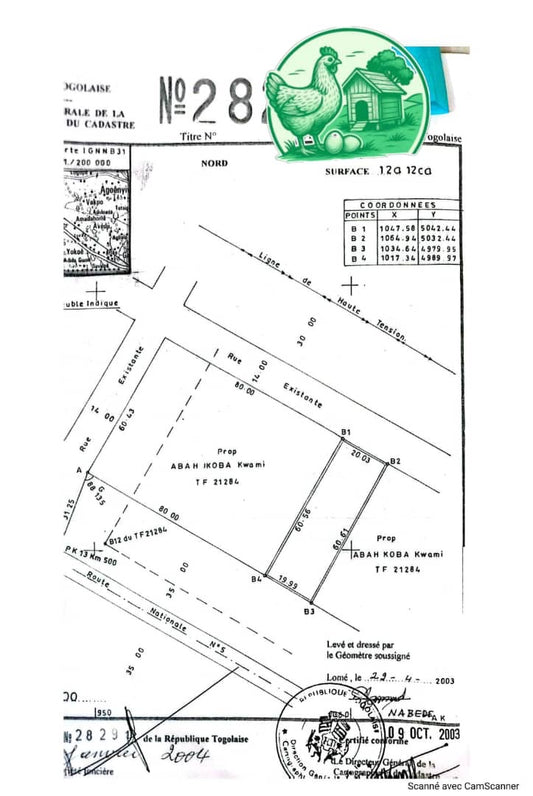 2 lots en vente à Adidogomé Atilamonou – 100 millions FCFA