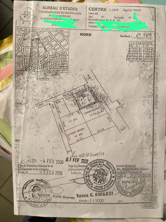 Terrain 1 lot en vente angle de rue à Atikpodji – 200 millions FCFA
