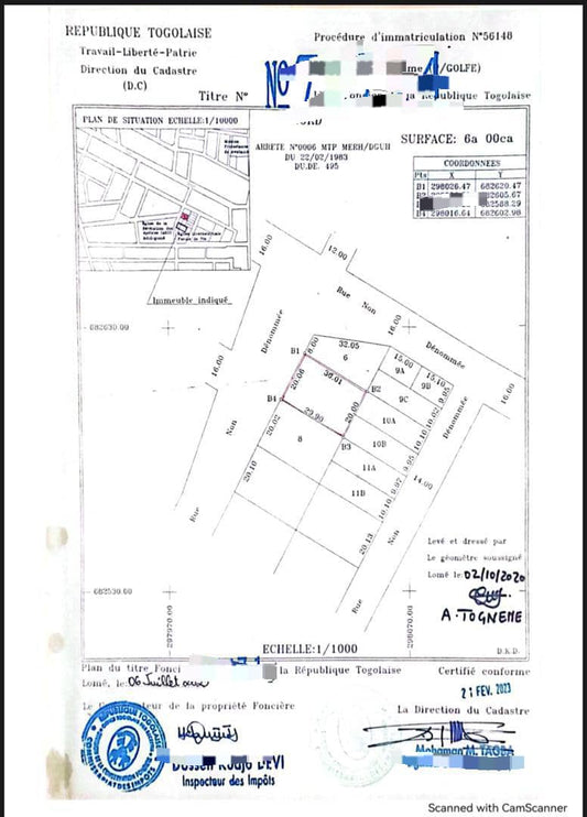 Terrain d'1 lot en vente à Soviépé – 35 millions FCFA