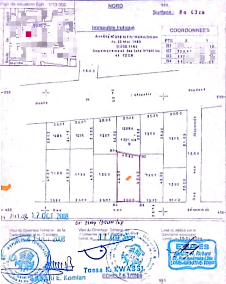 Terrain à vendre à Kégué – 60 Millions FCFA