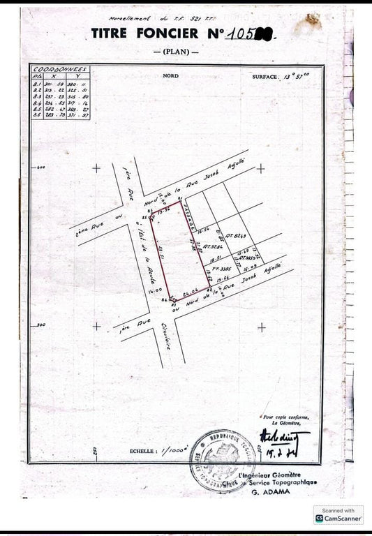 Terrain 1 lot en vente en angle de rue à Nyekonakpoè – 70 millions FCFA