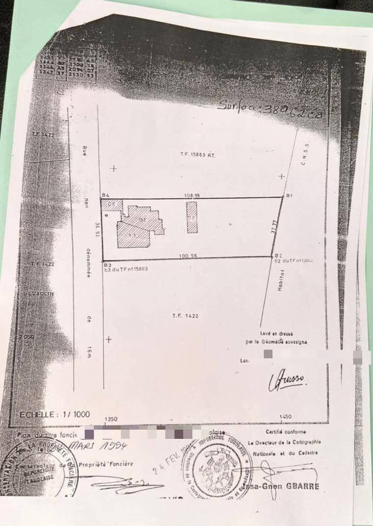 Terrain de 6 lots et demi à vendre à Baguida Luxolin – 70 millions FCFA le lot