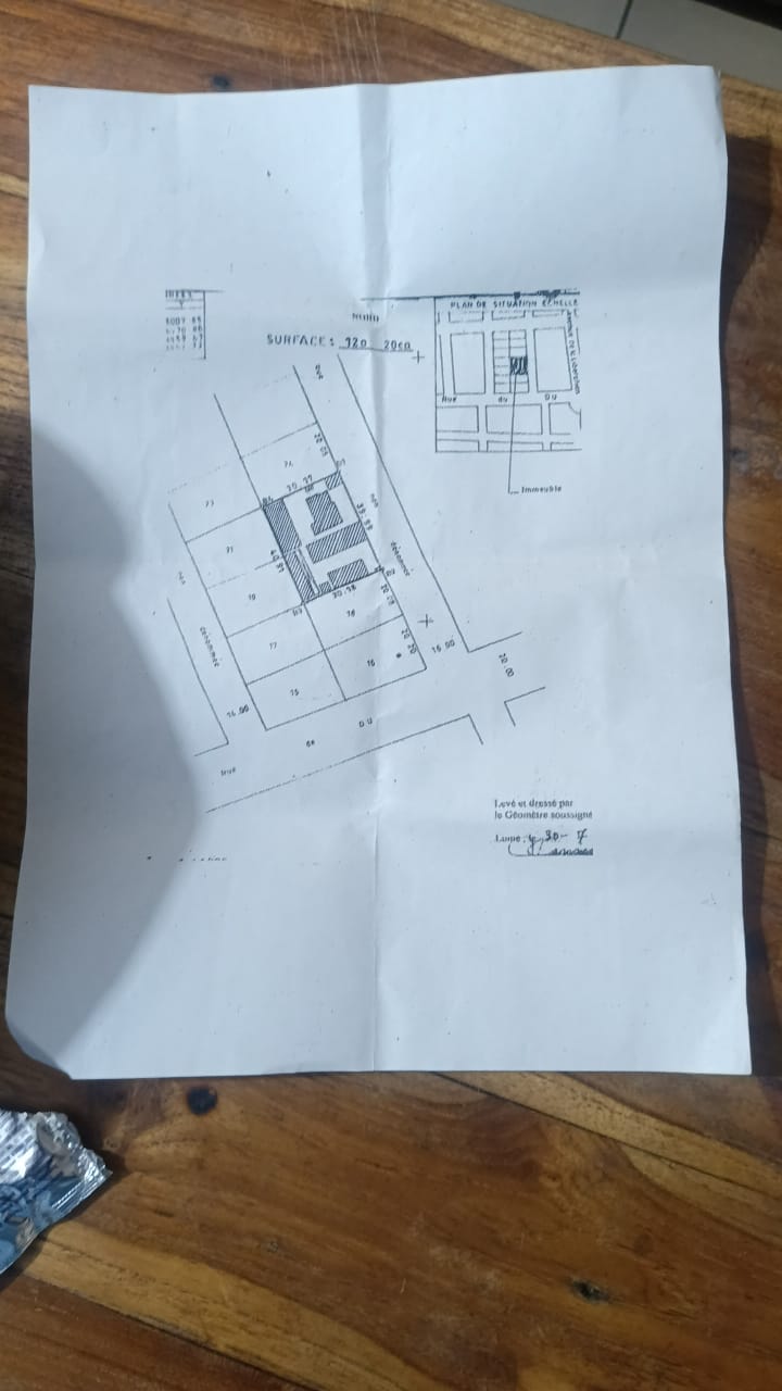 Terrain de 1220 m² en vente à Tokoin Trésor – 230 millions FCFA