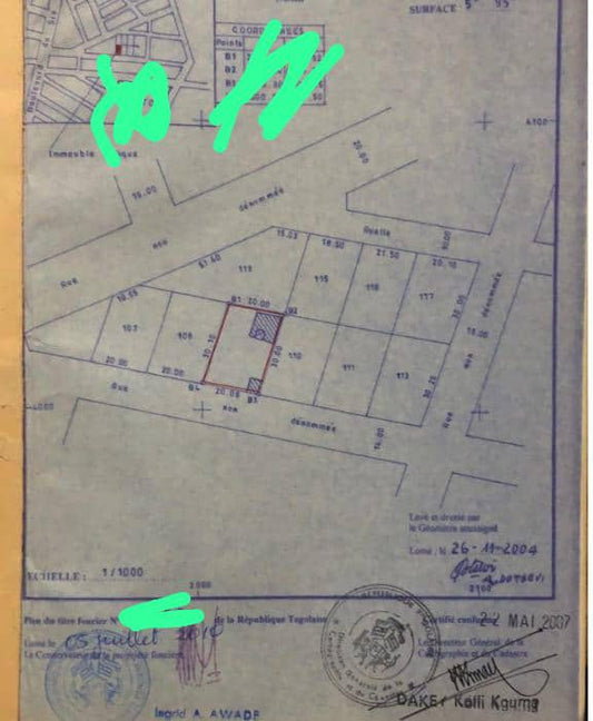 Terrain à vendre à Lomé – 40 Millions FCFA