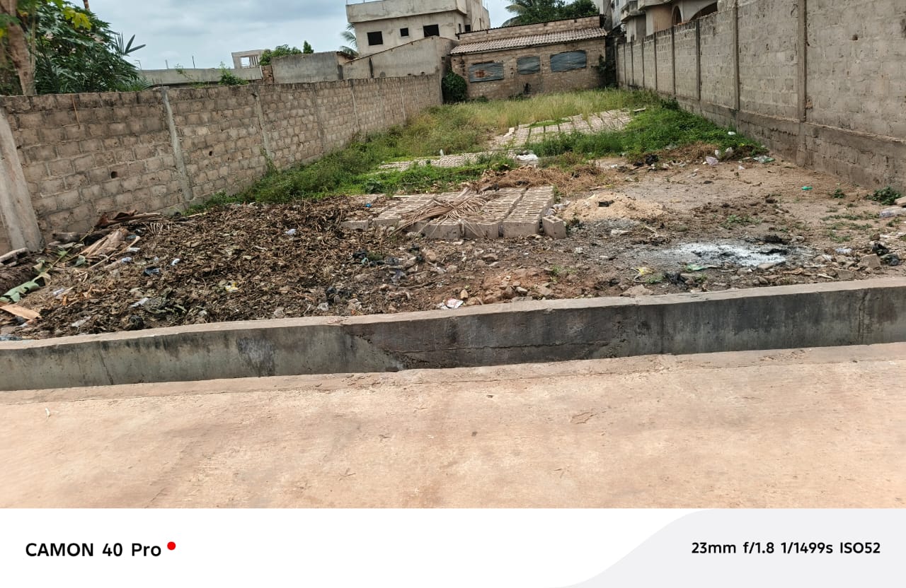 Terrain 1/2 lot de 300 m² en vente face voie goudronnée à Agoè Sogbossito – 15 millions FCFA