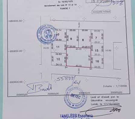 À VENDRE – 2 LOTS COLLÉS DE 1800m² À TOKOIN CASSABLANCA – 100 MILLIONS F CFA PAR LOT