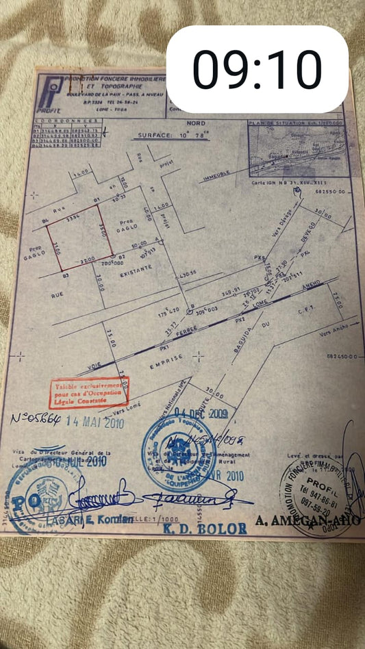 Terrain de plus d'1 lot en vente à Baguida, proche de la Cité Boad – 45 millions FCFA