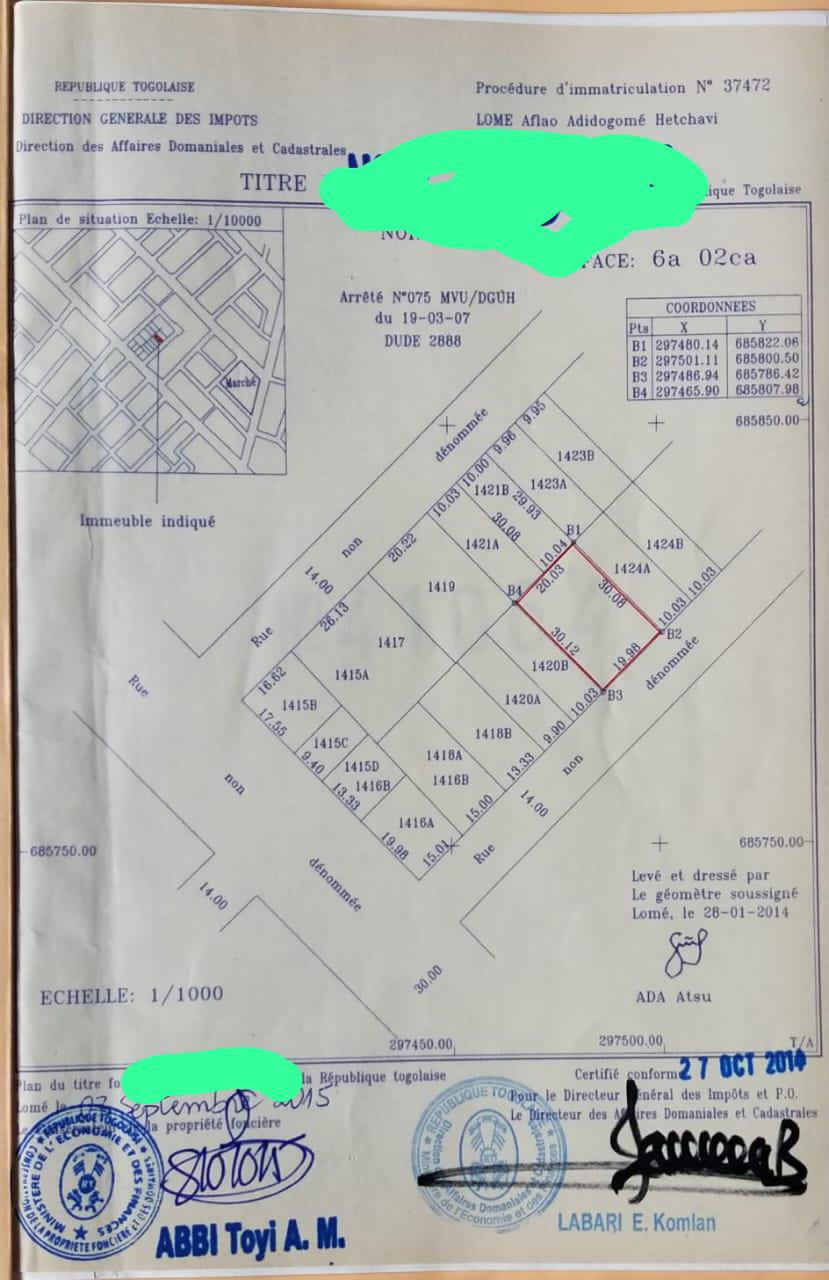 Terrain 1 lot en vente à Avedji Limousine – 55 millions FCFA