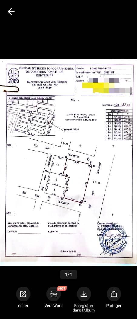 Terrain à vendre à Agoè Cacaveli – 600 Millions FCFA