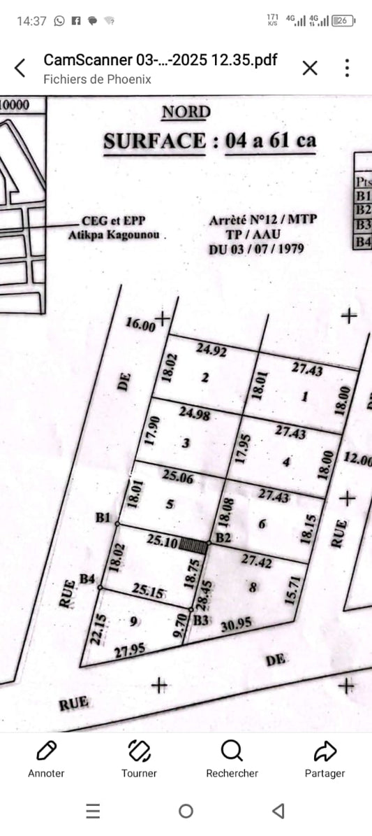 Terrain en vente à 150 m de la route de Todman – 50 millions FCFA