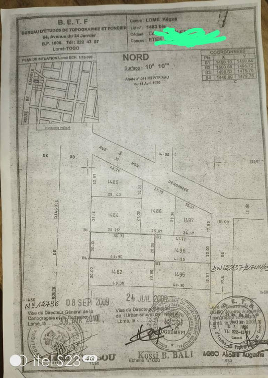 Terrain de 1010 m² avec construction à vendre à Kégué – 150 millions FCFA