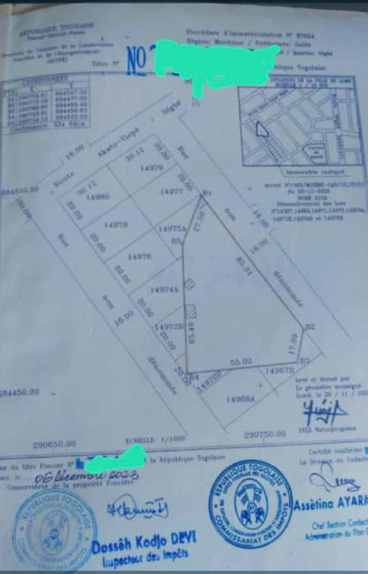 Terrain de 4 lots à vendre à Sègbé Douane – 35 millions FCFA le lot