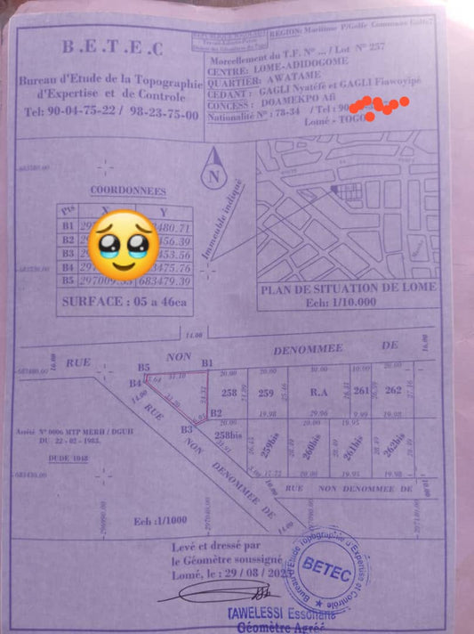 Maison en vente à Adidogomé Lampampa – 58 millions FCFA