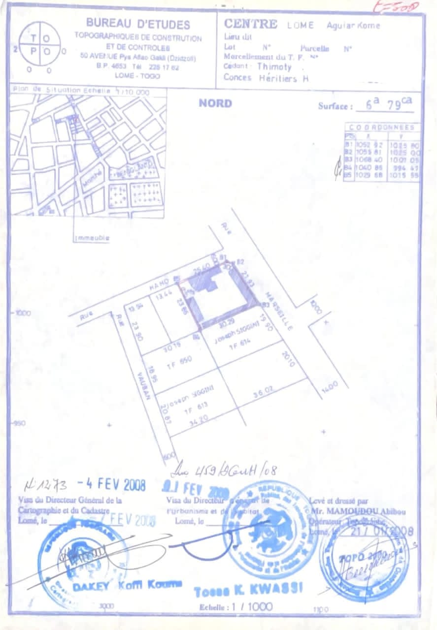 Terrain 1 lot en vente à Assigamé Aguiya Komé – 300 millions FCFA