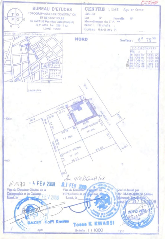 Terrain 1 lot en vente à Assigamé Aguiya Komé – 300 millions FCFA