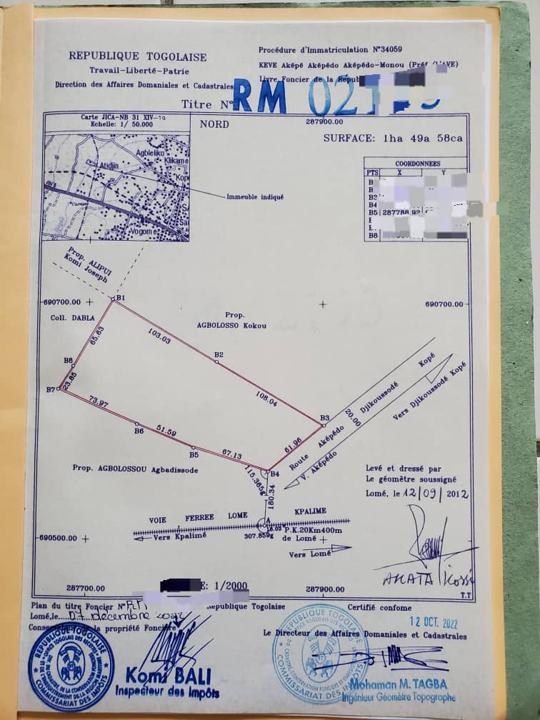Terrain à vendre à Zanguéra – 17 Millions FCFA