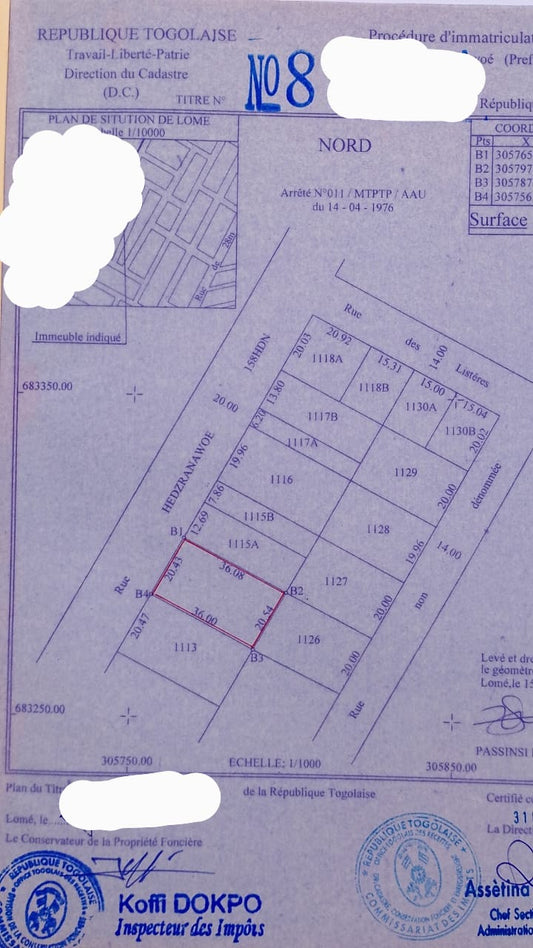 Terrain nu d'un lot et quart en vente à Hédzranawoé bordure de grande voie – 72 millions FCFA