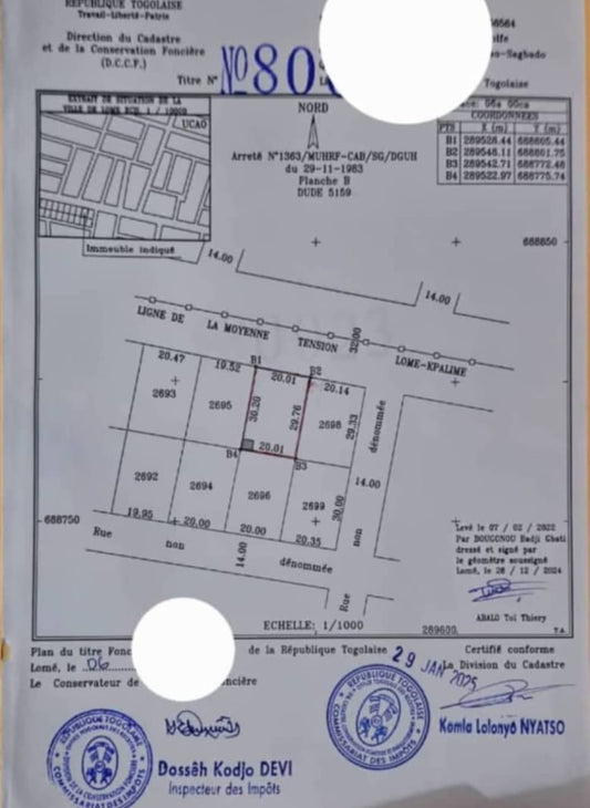 Terrain 1 lot en vente à Zanguera – 25 millions FCFA