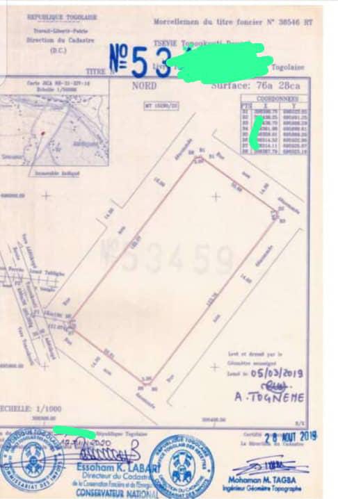 Terrain de 7800 m² en vente à Adétikopé Kpotavé – 17,5 millions FCFA