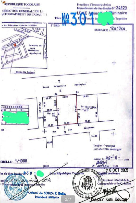 Terrain à vendre à Agoe – 95 Millions FCFA