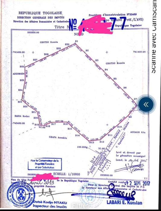Terrain à vendre à Amouzoukopé – 3 Millions FCFA par hectare