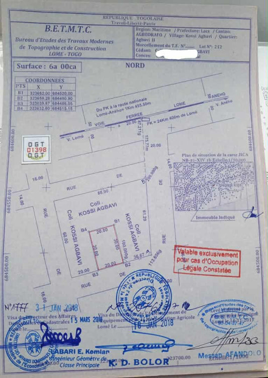 Terrain de 300 m² en vente à Agbavi 2 – 13 millions FCFA