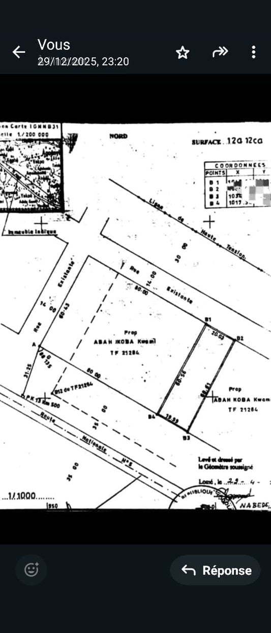 Terrain à vendre à Adidogomé – 180 Millions FCFA