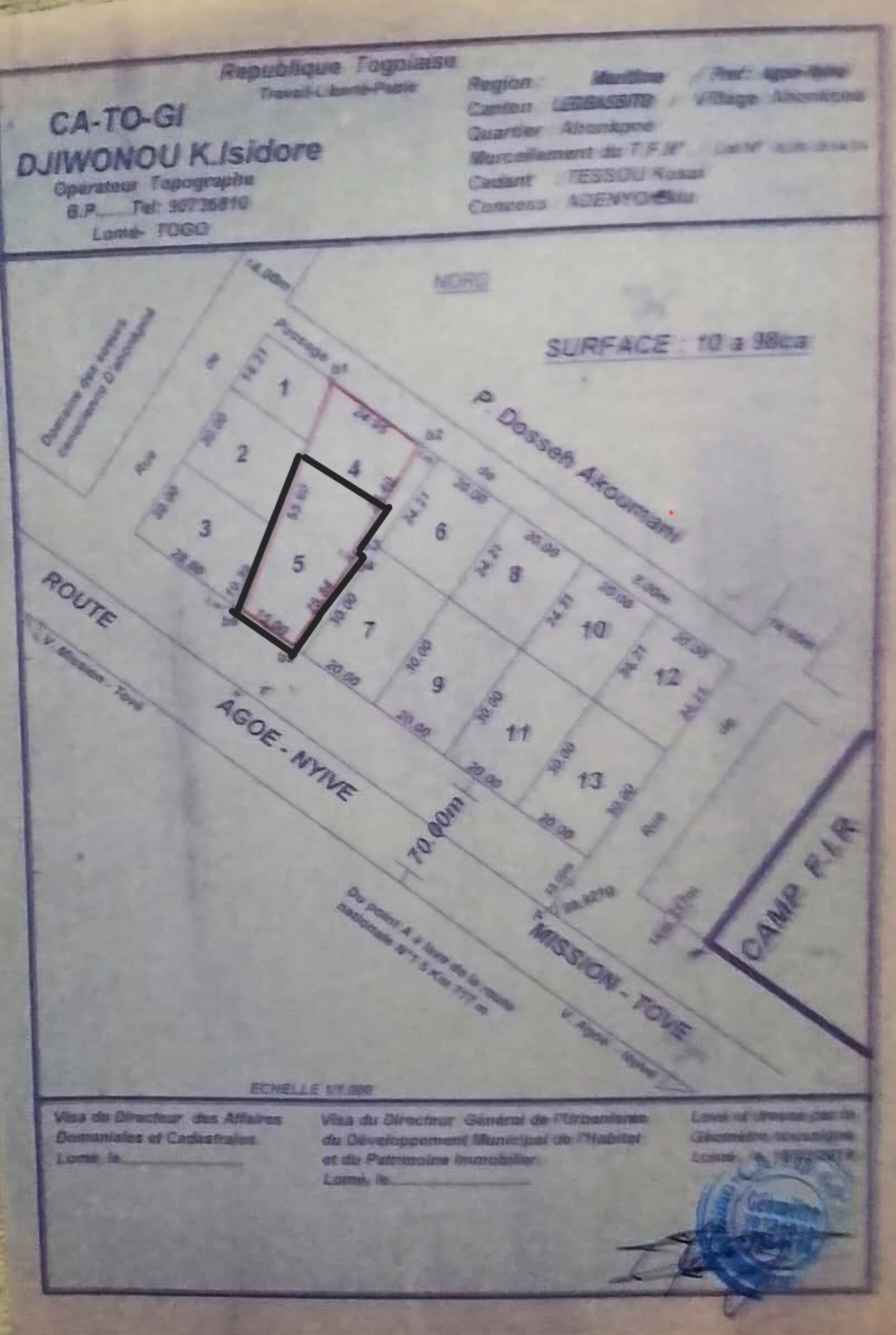 Maison en vente sur 1 lot à Sogbossito Somayaf – 30 millions FCFA