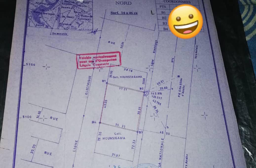 Terrain de 1200 m² en vente à Aného – 11 millions FCFA le lot