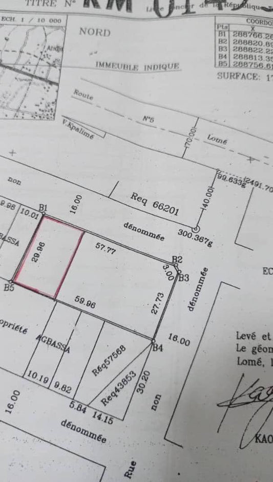 Terrain 1/2 lot en vente à Zanguéra – 10 millions FCFA