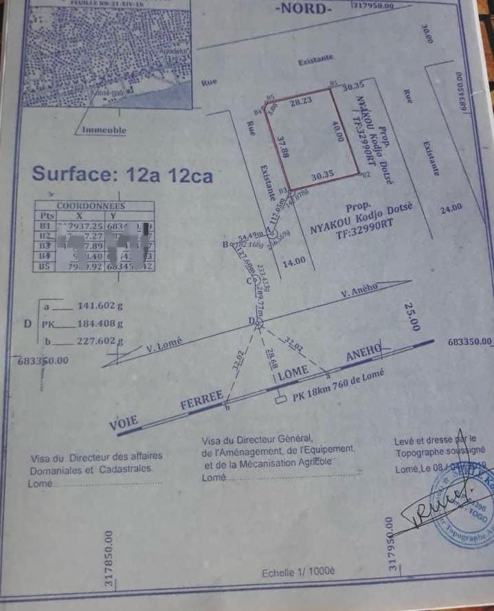 Terrain de 2 lots en vente à Avépozo – 30 millions FCFA le lot