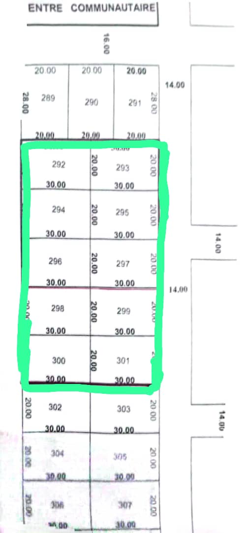 10 lots de terrain en vente à Klikamé – 45 millions FCFA le lot