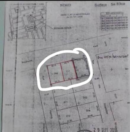 Terrain de 3 lots en vente en bordure des pavés à Adéwui – 450 millions FCFA