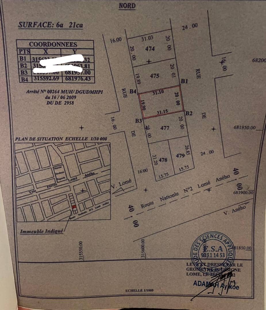 2 lots en vente à Baguida – 150 millions FCFA