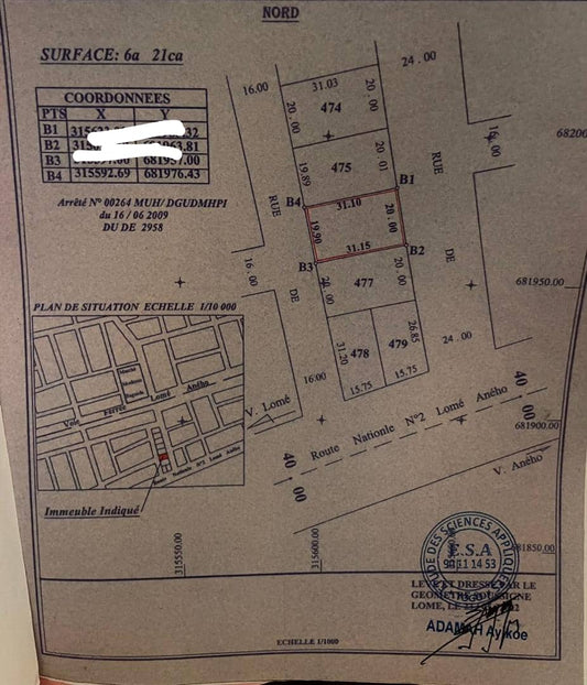 2 lots en vente à Baguida – 150 millions FCFA