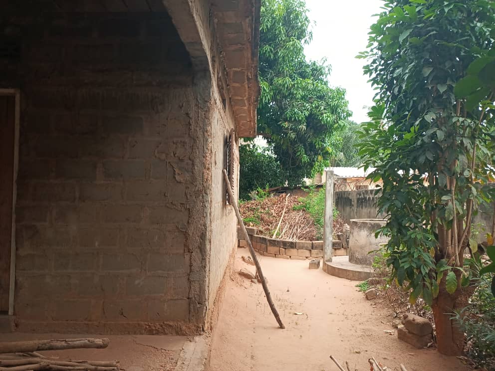 Terrain de 1 lot clôturé bâti de 3 chambres salon en vente à Adidogomé Assiyéyé derrière Ecobank Mairie Golfe 7 – 45 millions FCFA