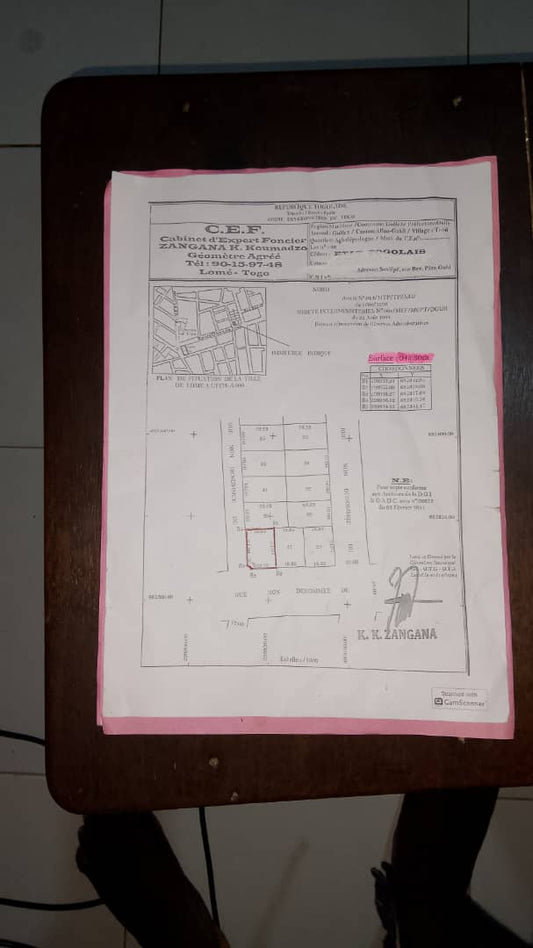 Terrain de 450 m² en vente en angle de rue à Totsi – 55 000 000 FCFA