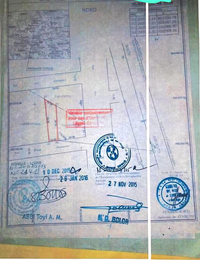 Terrain de 484 m² en vente à Legbassito Avinato – 13 millions FCFA