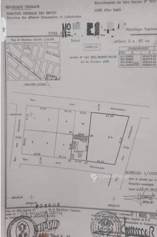 Terrain de 300 m² en vente à Djidjolé – 30 millions FCFA